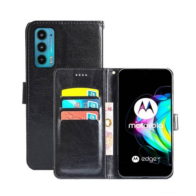 Lompakkokotelo 3-kortti Motorola Edge 20  - musta