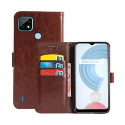 Lompakkokotelo 3-kortti Realme C21  - ruskea