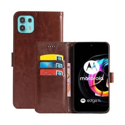Lompakkokotelo 3-kortti Motorola Edge 20 Lite  - ruskea