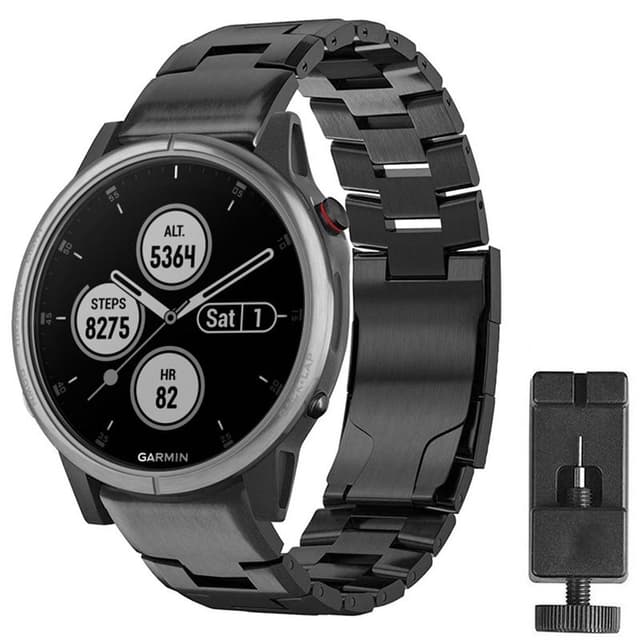 Armbånd titan Garmin Fenix 5S/5S Plus - Svart