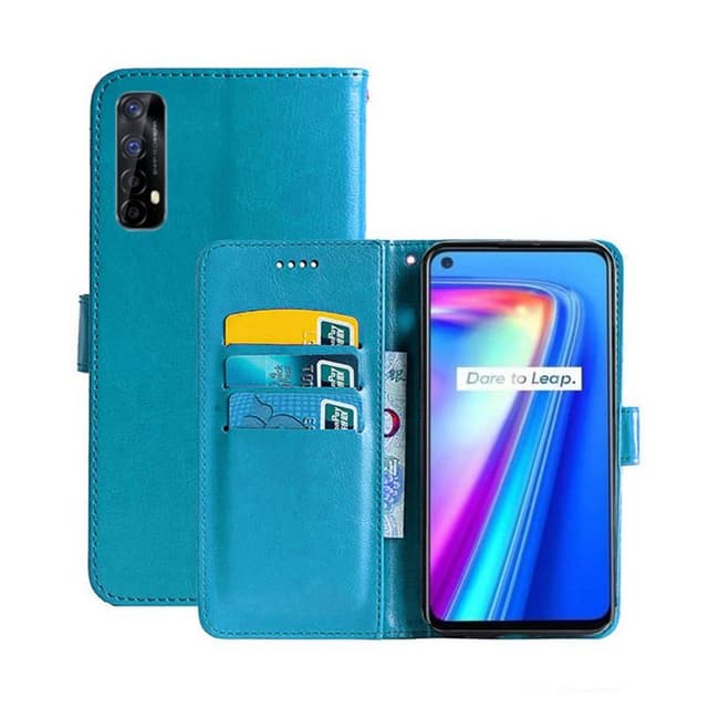 Lompakkokotelo 3-kortti Realme 7 4G  - Vaaleansininen
