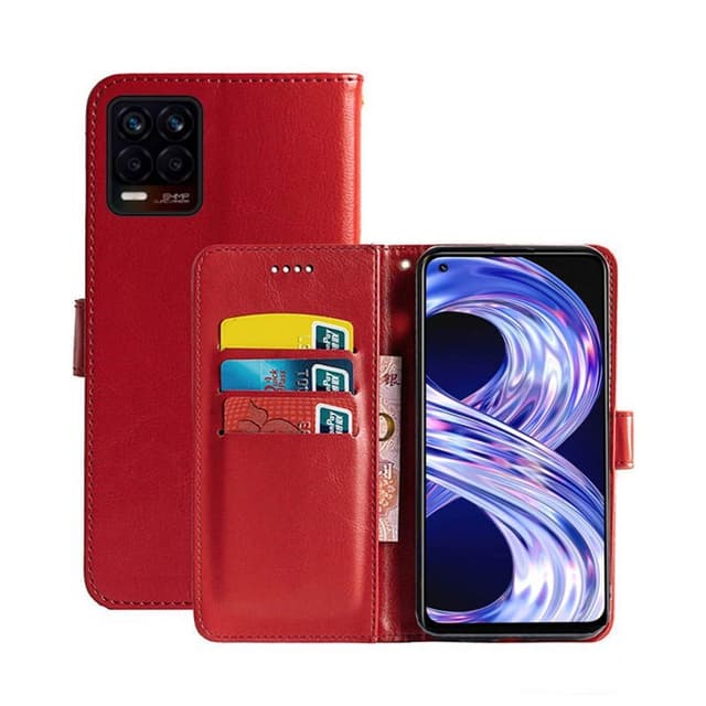 Lommebokdeksel 3-kort Realme 8 Pro  - RØD