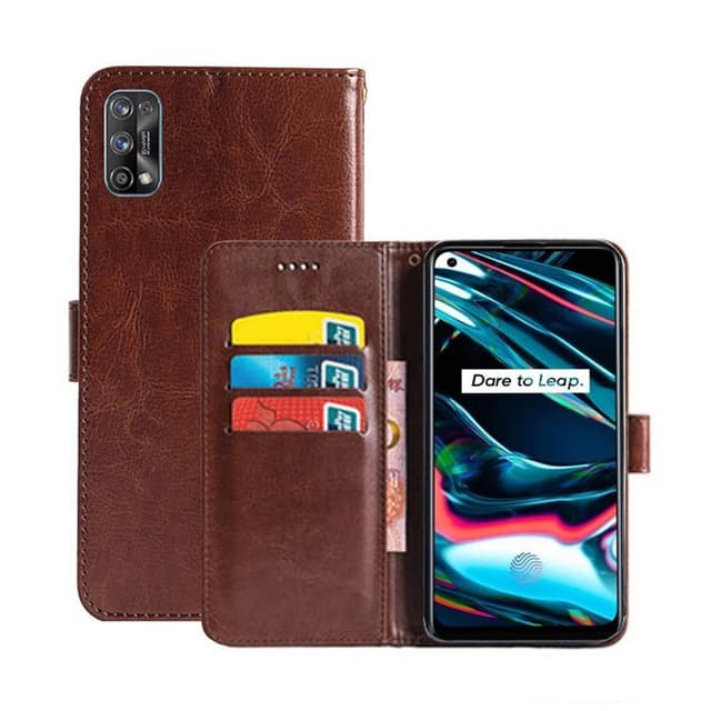 Mobilplånbok 3-kort Realme 7 Pro 4G  - Brun