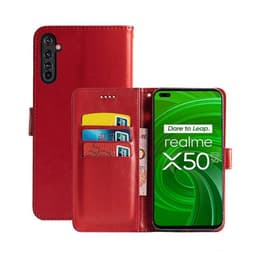 Lompakkokotelo 3-kortti Realme X50 Pro 5G  - punainen