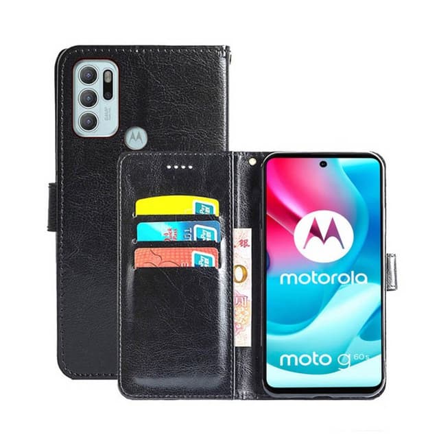 Lompakkokotelo 3-kortti Motorola Moto G60S  - musta