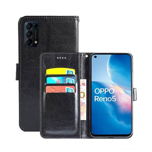 Lommebokdeksel 3-kort Oppo Reno5 5G  - Svart