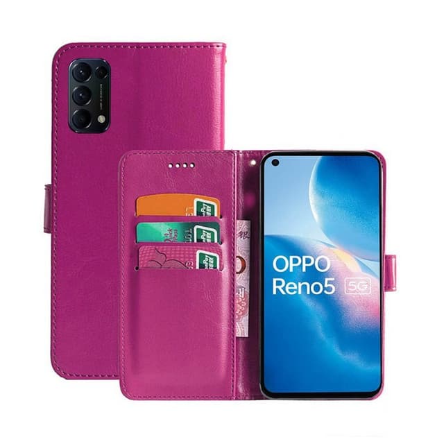 Wallet Cover 3-kort Oppo Reno5 5G  - lyserød