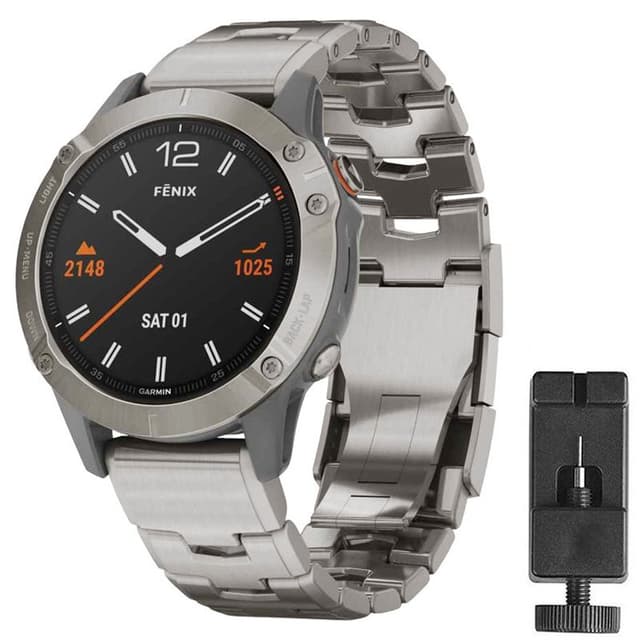 Armbånd titanium Garmin Fenix 6 - Sølv