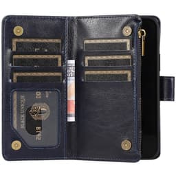 Dubbelflip Zipper 9-kort Apple iPhone 13  - Blå