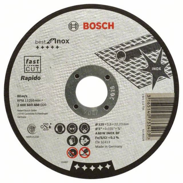 Separationspår rakt 125 mm 22.23 mm Bosch Accessories