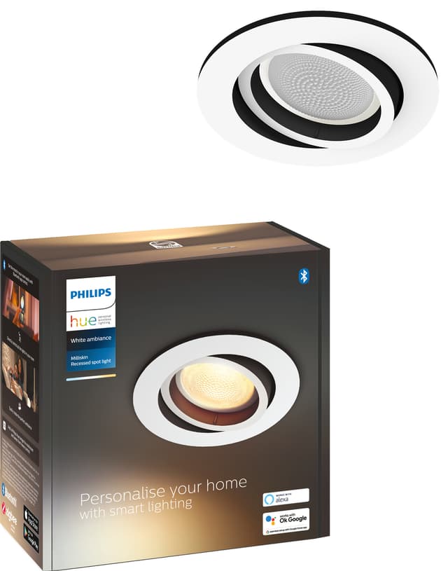 Philips Hue Milliskin innfelt spotlys R. (hvit)