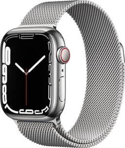 Apple Watch Series 7 41mm GPS+eSIM (sølv stål/sølv Milanorem)