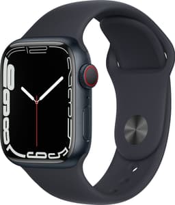 Apple Watch Series 7 41mm GPS+eSIM (midnatt alu/midnatt sportsreim)