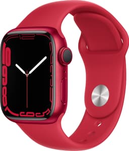 Apple Watch Series 7 41mm GPS (rød alu. / rød sportsrem)