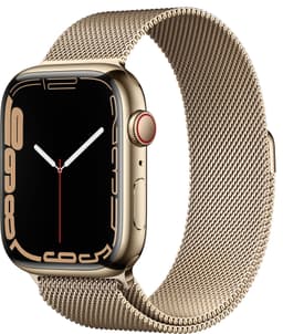 Apple Watch Series 7 45mm GPS+eSIM (guld stål/guld Milanorem)