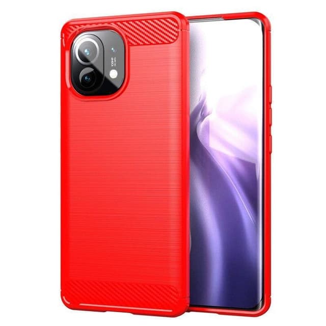 Stöttåligt Armor Carbon TPU-skal Xiaomi Mi 11 Lite - Röd