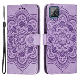 SKALO Samsung A22 4G Mandala Flip Cover - Lilla