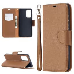 SKALO Samsung A52/A52s Premium Litchi Flip Cover - Brun