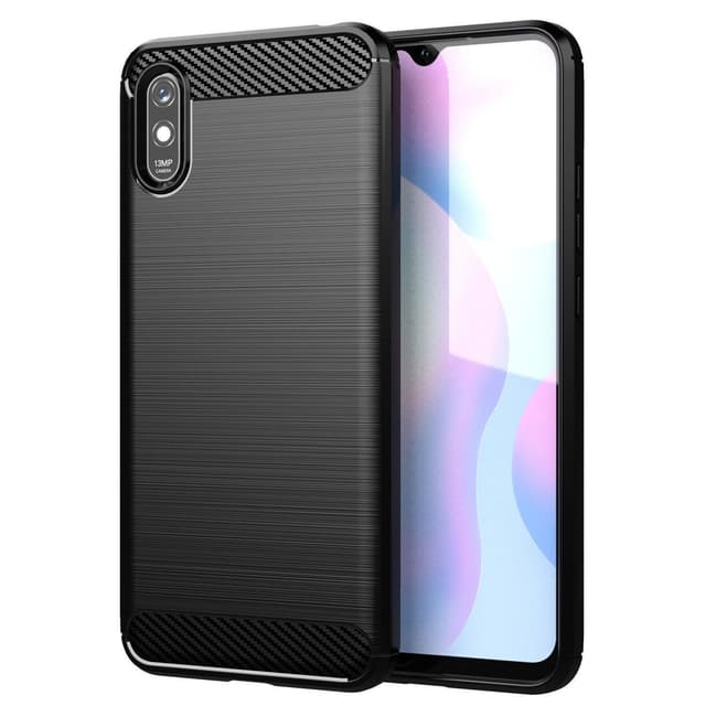 SKALO Xiaomi Redmi 9A Armor Carbon Stødsikker TPU-cover - Sort