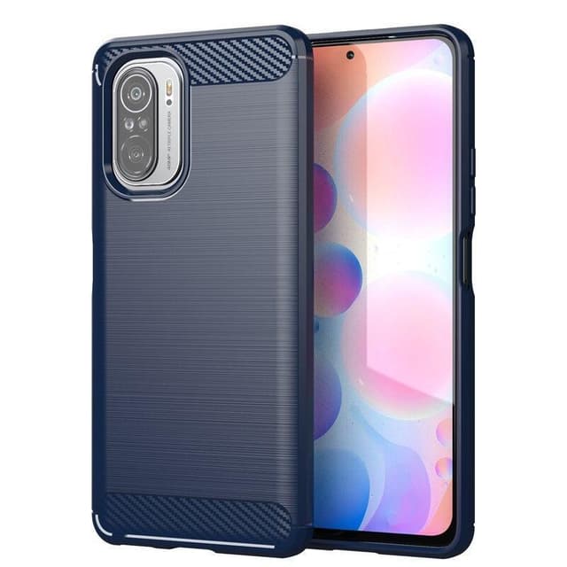 SKALO Xiaomi Poco F3 Armor Carbon Stødsikker TPU-cover - Blå