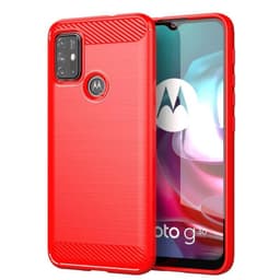 SKALO Moto G30 Armor Carbon Iskunkestävä TPU suojakuori - Punainen