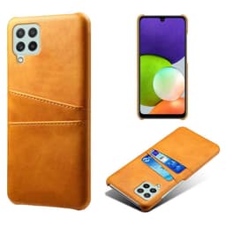 SKALO Samsung A22 4G PU-Läder Korthållare Skal - Ljusbrun