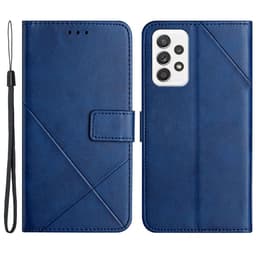 SKALO Samsung A52/A52s Kohokuvioitu PU Nahka Lompakkokotelo - Sininen