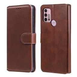 SKALO Moto G20/G30 Classic Lompakkokotelo - Ruskea