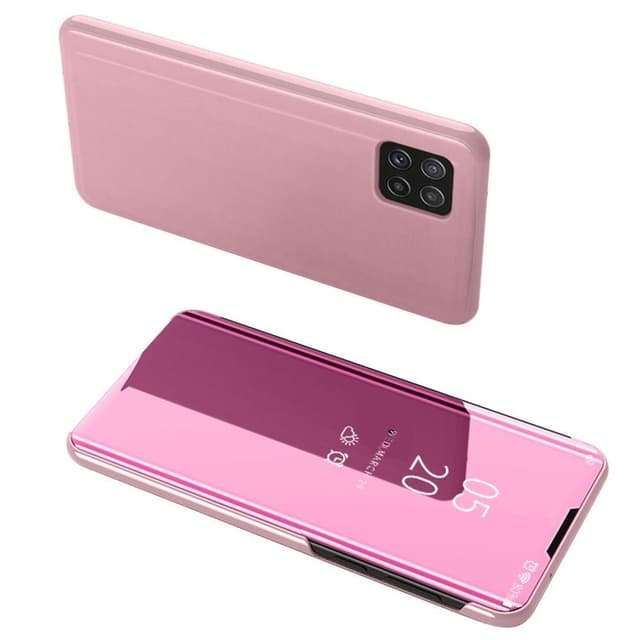 SKALO Samsung A22 5G Clear View Mirror Lompakko - Pinkki