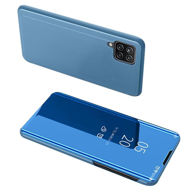 SKALO Samsung A22 4G Clear View Mirror Lompakko - Sininen