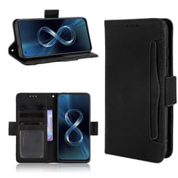 SKALO Asus Zenfone 8 6-lokeroa Lompakkokotelo - Musta