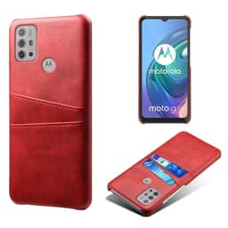 SKALO Moto G20/G30 PU-Läder Korthållare Skal - Röd