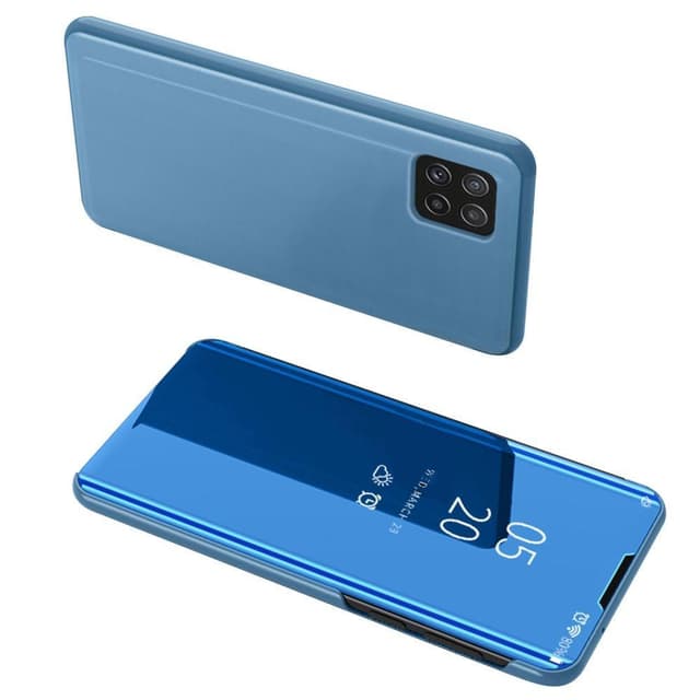 SKALO Samsung A22 5G Clear View Mirror Lompakko - Sininen