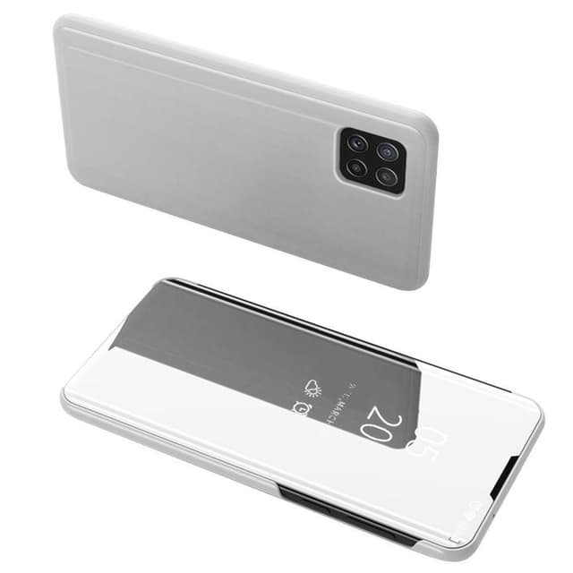 SKALO Samsung A22 5G Clear View Mirror Lompakko - Hopea