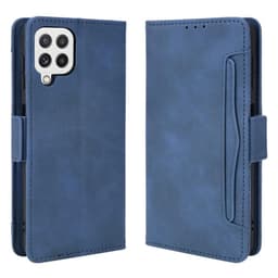 SKALO Samsung A22 4G 6-lokeroa Lompakkokotelo - Sininen