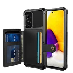 SKALO Samsung A52/A52s Iskunkestävä kuori lompakolla - Musta