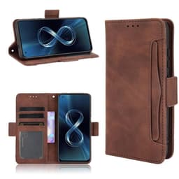 SKALO Asus Zenfone 8 6-lokeroa Lompakkokotelo - Ruskea