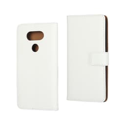 Plånboksfodral Äkta Skinn LG G5 - Vit