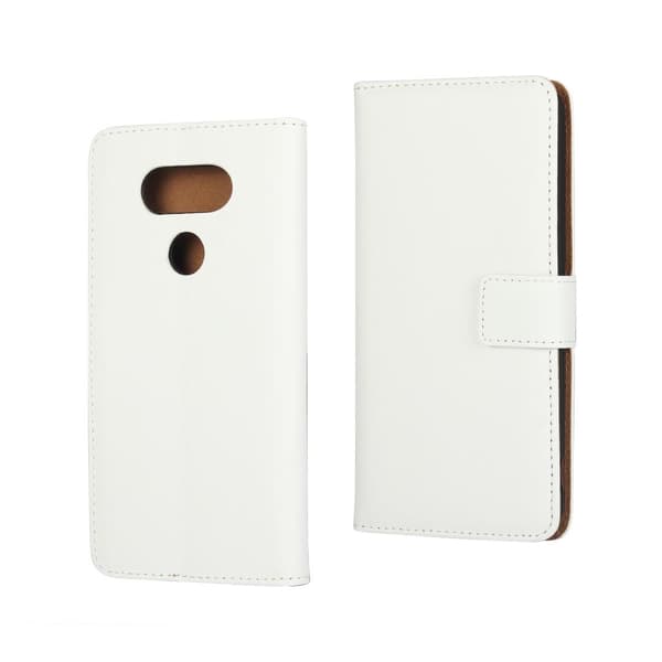 Plånboksfodral Äkta Skinn LG G5 - Vit