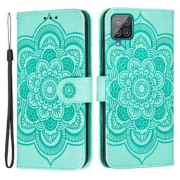 SKALO Samsung A22 4G Mandala lompakkokotelo - Turkoosi