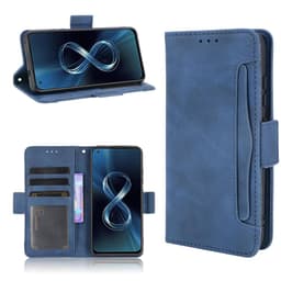 SKALO Asus Zenfone 8 6-lokeroa Lompakkokotelo - Sininen