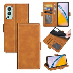 SKALO OnePlus Nord 2 Premium Wallet Flip Cover - Lys brun