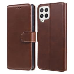 SKALO Samsung A22 4G Classic Lompakkokotelo - Ruskea