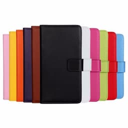 Plånboksfodral Äkta Skinn Samsung J7 2016 - Rosa