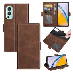 SKALO OnePlus Nord 2 Premium Wallet Flip Cover - Brun