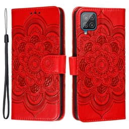 SKALO Samsung A22 4G Mandala Plånboksfodral - Röd