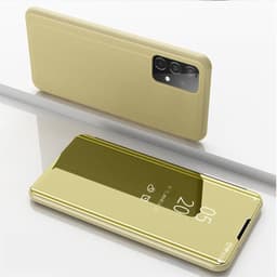 SKALO Samsung A52/A52s Clear View Mirror Lompakko - Kulta