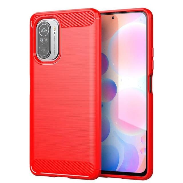 SKALO Xiaomi Mi 11i Armor Carbon Stöttåligt TPU-skal - Röd