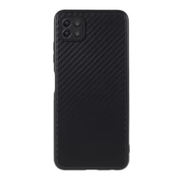 SKALO Samsung A22 5G Carbon Fiber TPU-suojakuori - Musta