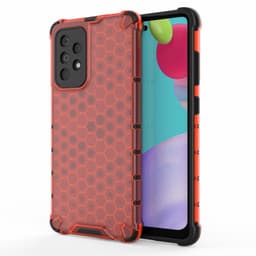 SKALO Samsung A52/A52s Iskunkestävä Honeycomb TPU suojakuori - Punainen